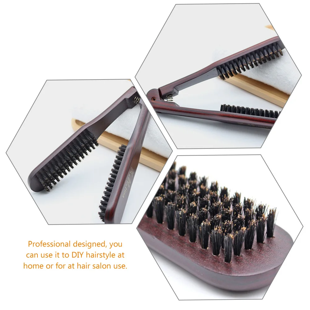 

Bristle Hair Straightener Comb Clamp Brush for Professional Styling Smooth Natural DIY Home Salon Use V-Shaped Compact Durable