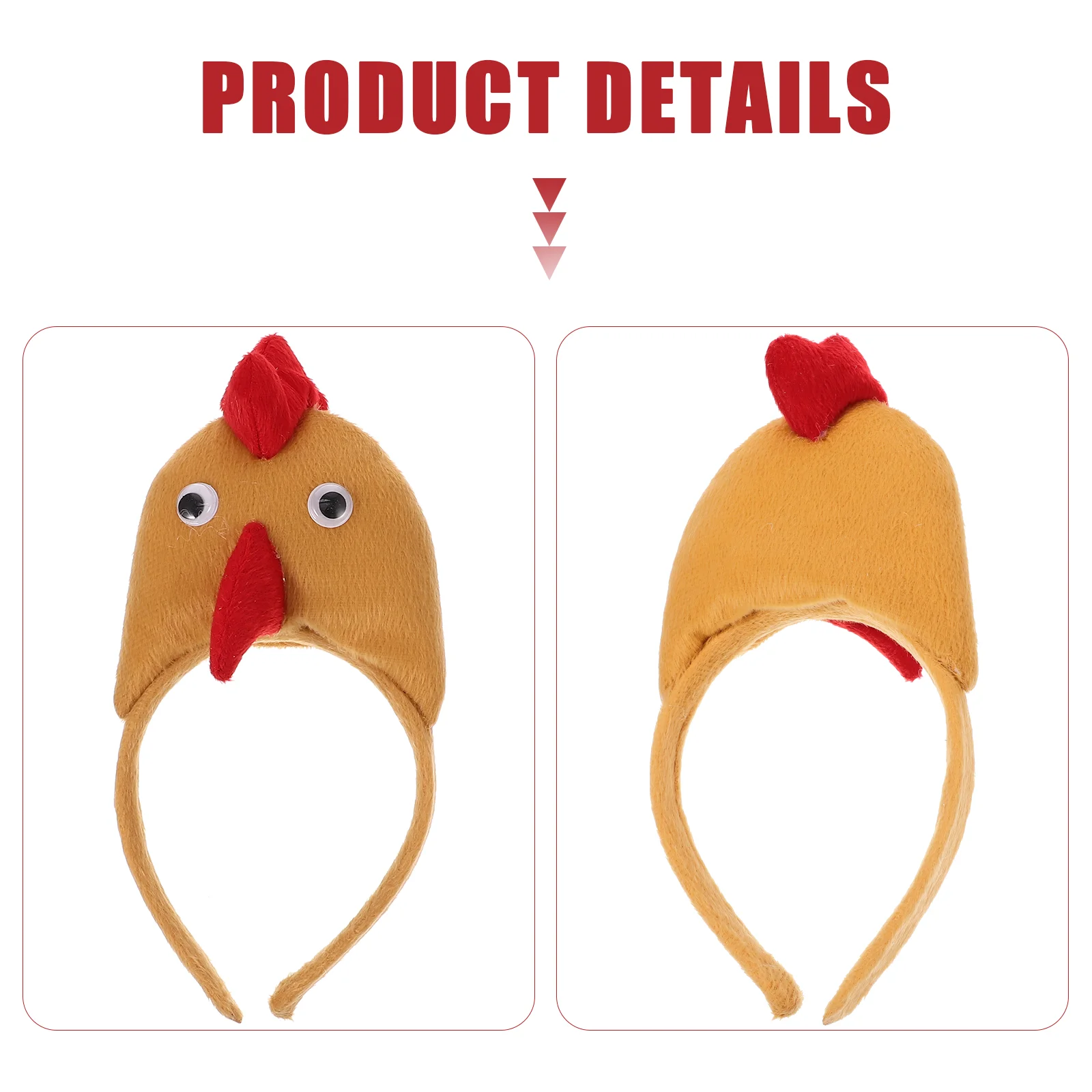 Three-dimensional Chicken Three-piece Set Costume Party Bow Tie Hairband Favor Easter Headbands Accessories Aldult Man