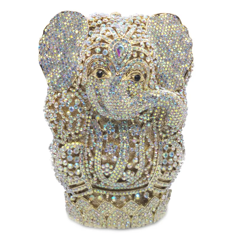 

Клатч с полыми бриллиантами, цветная сумка для ужина со стразами, тайский клатч в форме слона, женская сумка Bolsos De Mujer Bolso De Fiesta Mujer