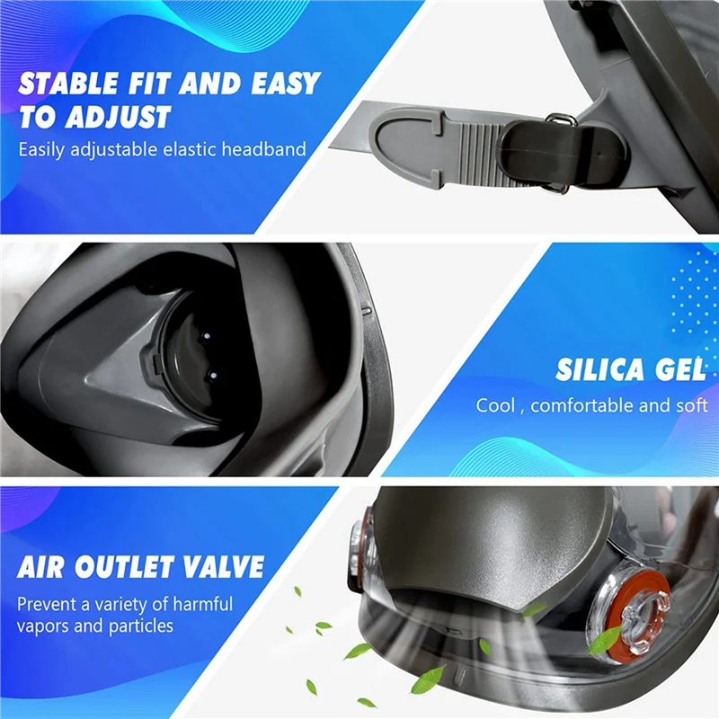 

ABKN-2X Full Mask Dust-Proof Full Respirator Nuclear Mask, With Filters Protection Dust Mask For Painting Protection