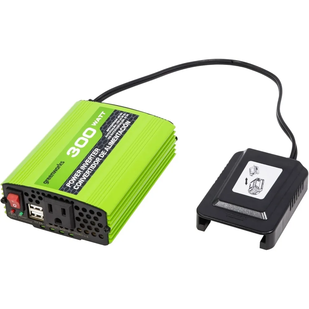 

40V Cordless Power Inverter with 300W Output, USB and AC Ports for On-the-Go Charging