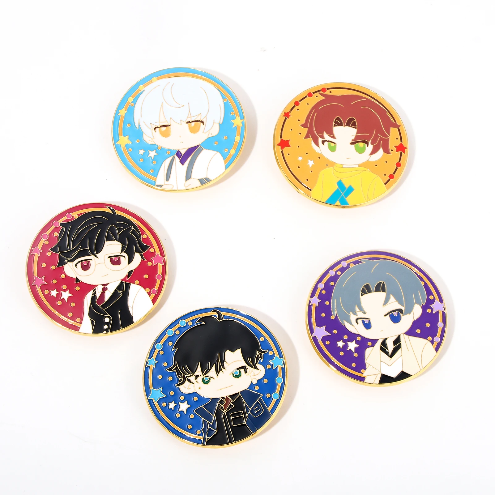 Anime Light and Night Enamel Pins Brooch Osborn Evan Sariel Charlie Jesse Figure Badge Brooches for Women Men Lapel Pin Jewelry