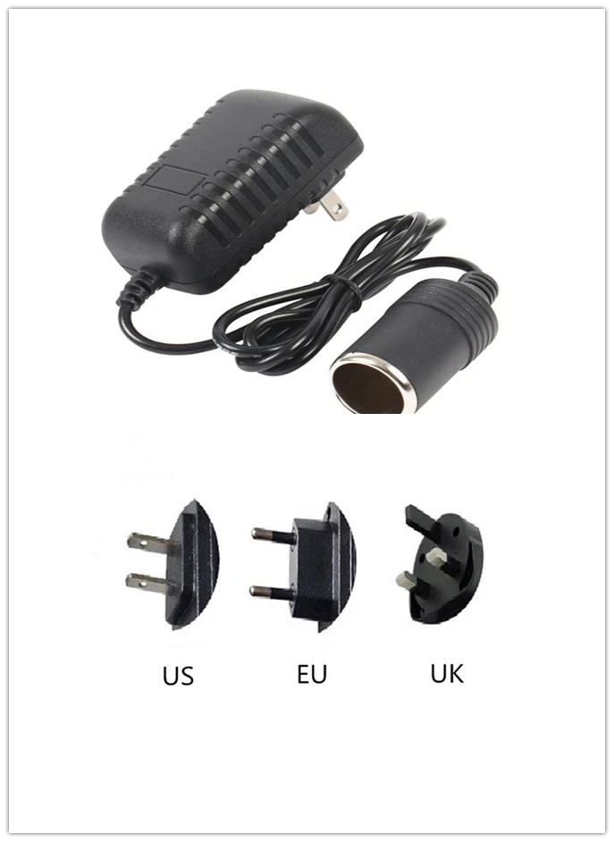 cigarette socket to 240v 1pc Universal Black 220V to 12V 50hz Portable Car Cigarette Lighter Socket  Adapter Converter Parts 3syles US/EU/UK