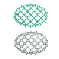 Classic Vintage Plaid Oval Shape Metal Cutting Die For Scrapbooking Paper Card Background Decorating Clipart Work Cuts Stencil