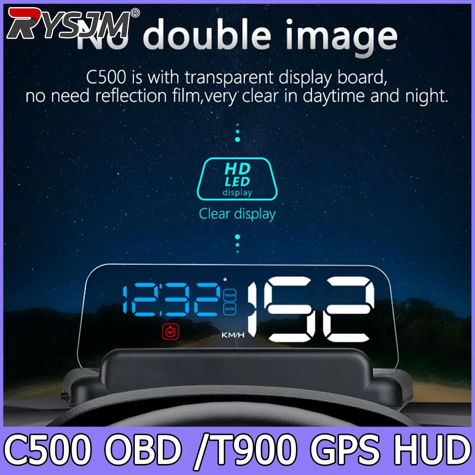 T900 GPS HUD /C500 BLUE OBD Gauge Display Car Head Up Display LCD Car Turbo Gauge Digital Odometer Universal Speed On-board