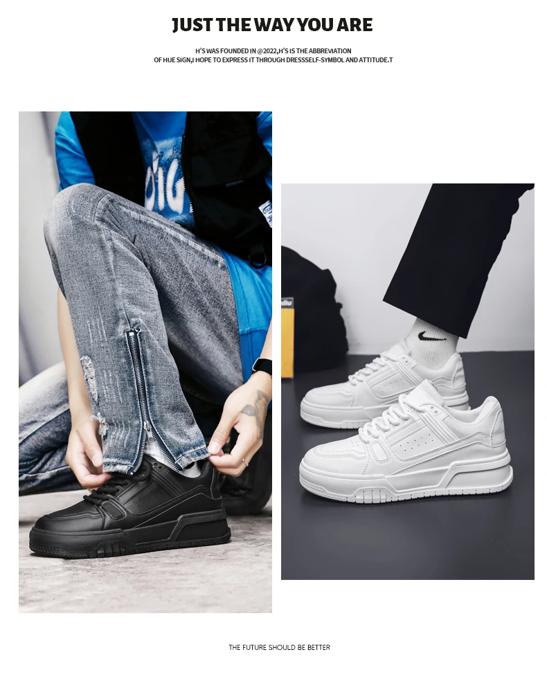 Herren Koreanische Freizeitschuhe mit Dicker Sohle für Alle Jahreszeiten, Weiche Rutschfeste Leichte Outdoor-Wanderschuhe, Flache Sportschuhe für Studenten – Detail 4