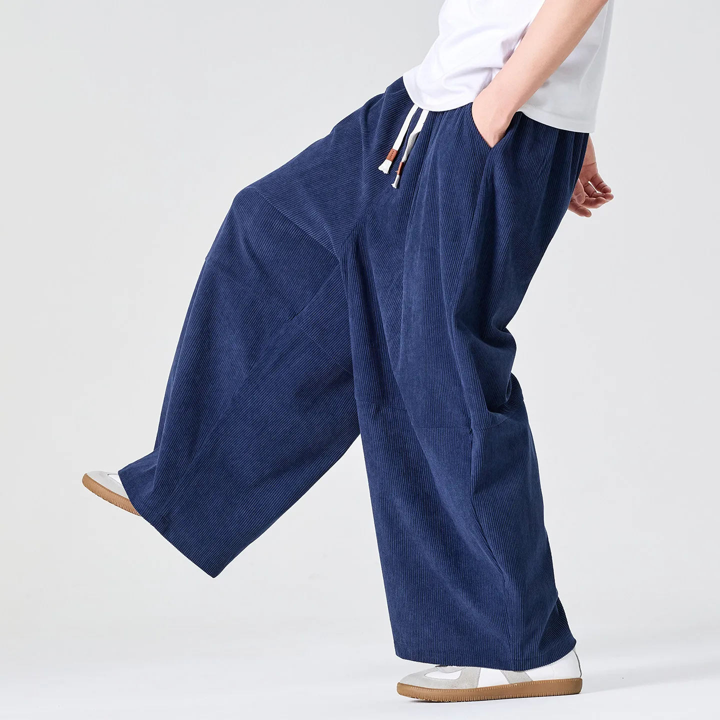 

2026 New Fashion Men's Corduroy Straight Casual Pants Streetwear Harem Pants Male Oversized Sweatpants Harajuku Plus Size 5XL