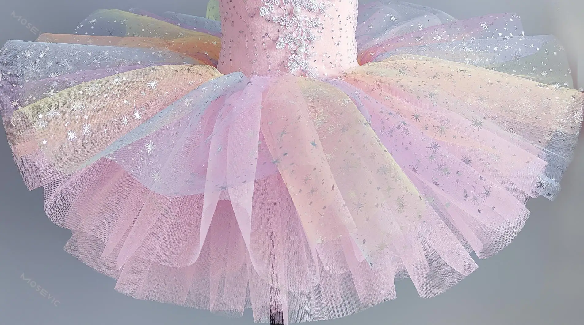 Vestido de balé com lantejoulas infantil, princesa Tutu, roupa de dança, saias infantis, 7 cores, performance