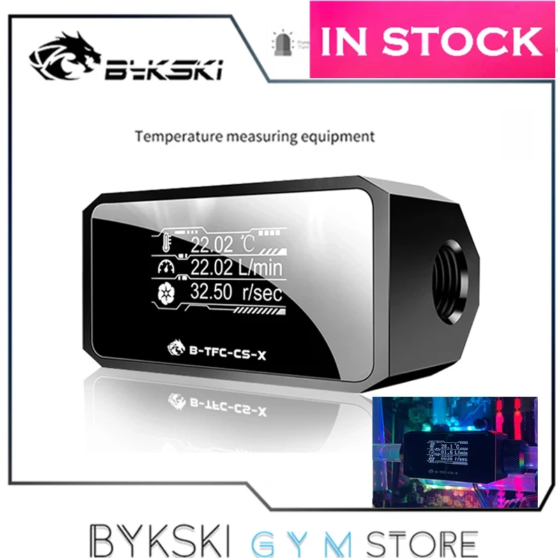 Bykski Alarm Pendingin Air Komputer, Layar OLED Digital, Suhu + Aliran + Laju Aliran Sistem Monitor 3 In 1, B-TFC-CS-X