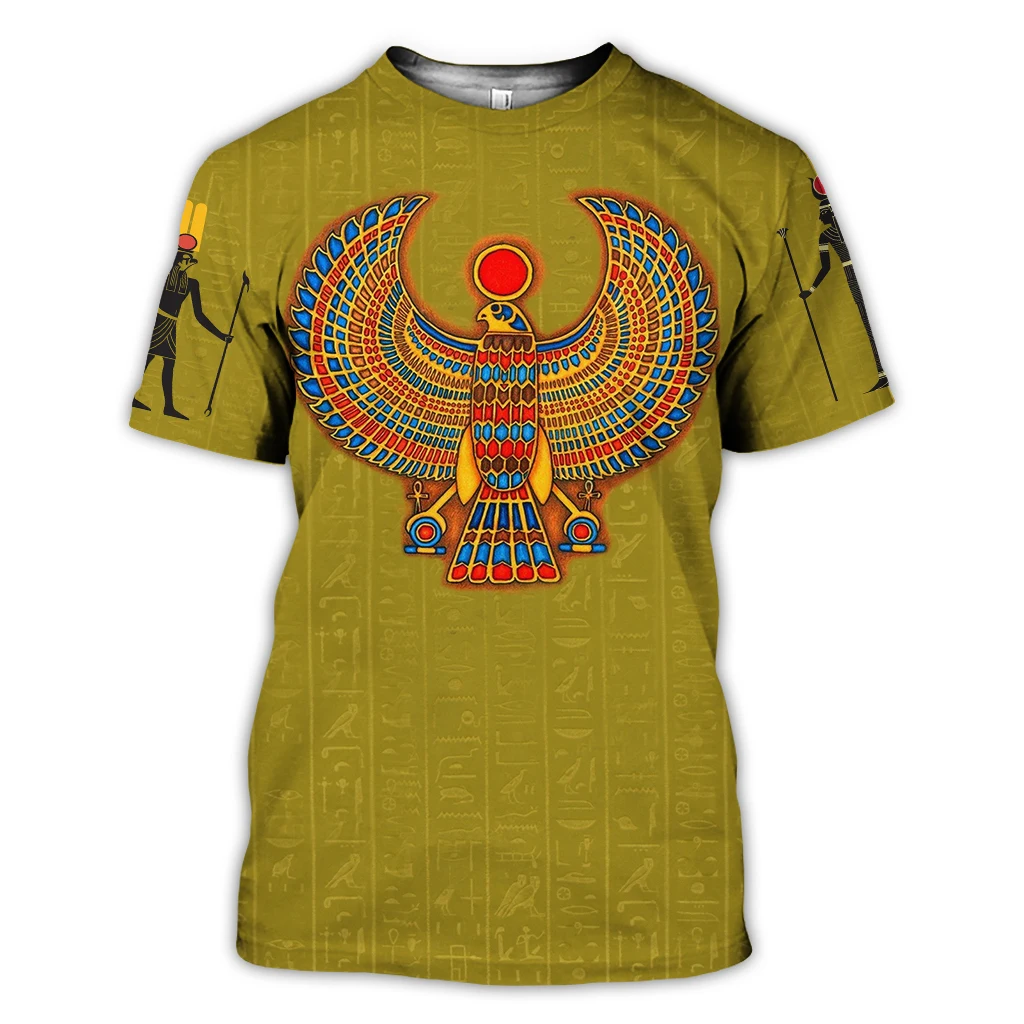 T-shirt manches courtes unisexe, estival et décontracté, avec impression 3D du dieu égyptien Œil d\'Horus, Harajuku, 2023