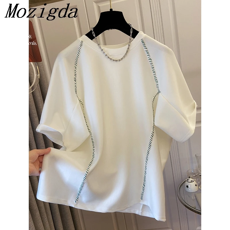 

Plus-Size Oversized T Shirt Women Casual Summer Tee With Unique Design Ladies Tops Camisetas Verano Mujer
