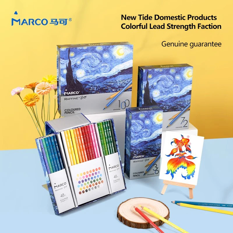 

Marco Raffini 7100 Pro Colored Pencils Set Professional Oily Colored Pencil for Painting Artists Students School Supplies