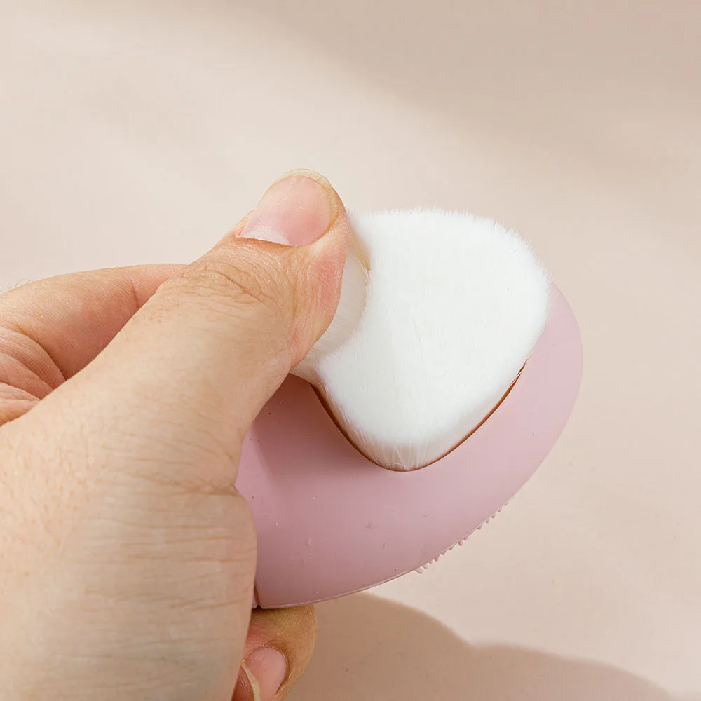 1 st Dubbele Hoofd Gezicht Wassen Borstel Zijdig Siliconen Handmatige Massage Gezichtsreiniger Borstel Zachte Haren Diepe Reiniging Peeling Tool