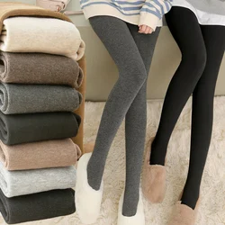 Winter High Elasticity Shaping Leggings High Waisted Women Warm Soft Stocking Combed Cotton Autumn Thickened Plush Velvet Tights