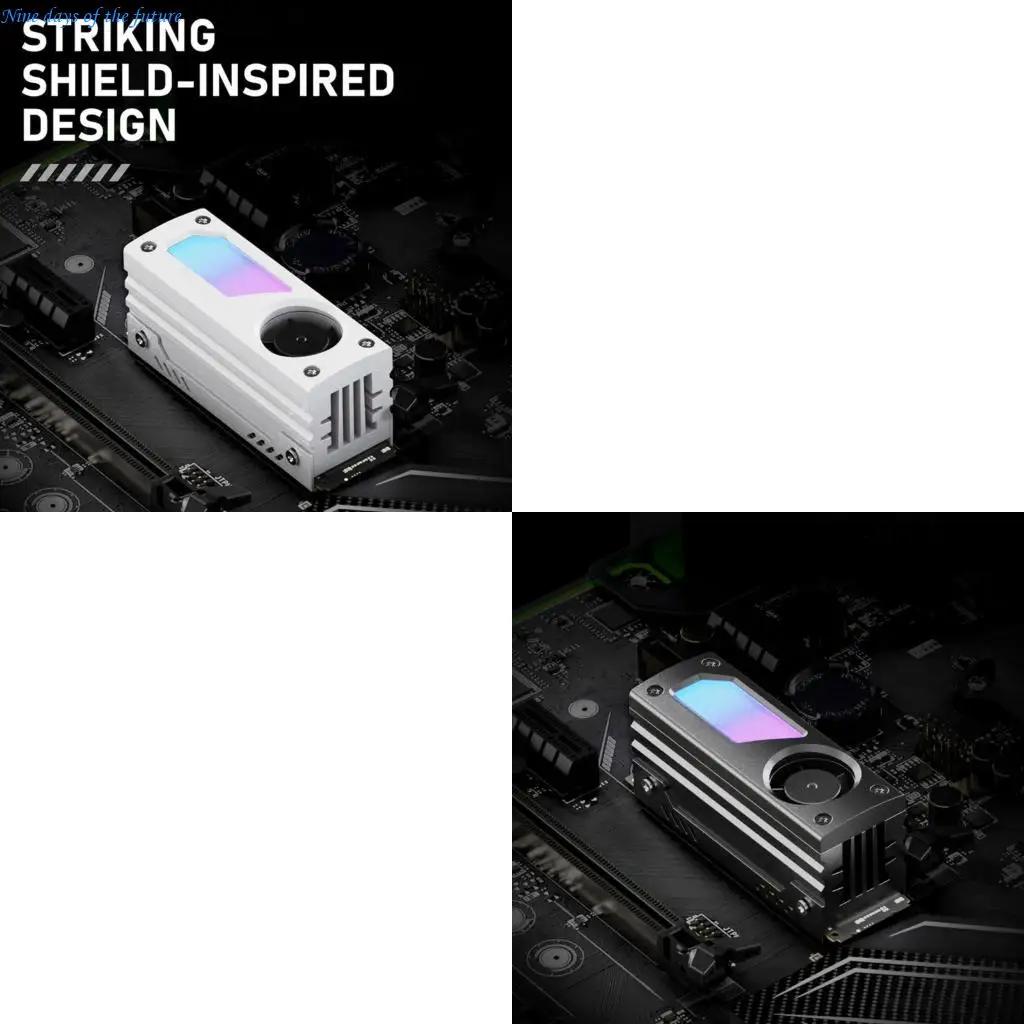 

M.2 2280 SSD Heatsink SSD Aluminum Radiators 5V 3 Pin ARGB SSD Coolers Fan E65A
