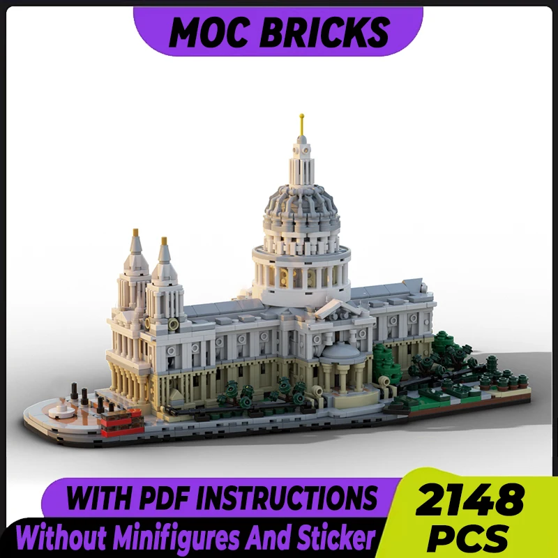 

Street View Model Moc Building Bricks Saint Paul's Cathedral Technology Modular Blocks Gifts Christmas Toys DIY Sets Assembly