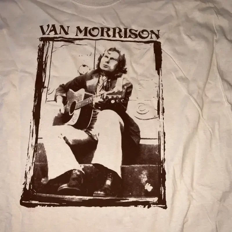 Camiseta VAN MORRISON para hombre, talla XL, algodón color canela, NWOT