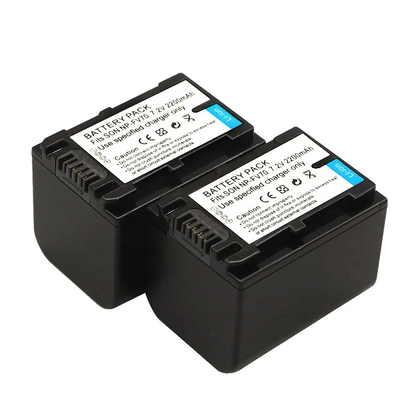 2200 mAh Ersatzakku für Sony NP-FV70, kompatibel mit FDR-AX40 AX45 AX60 DEV-3 DEV-5 DEV-50 Camcorder