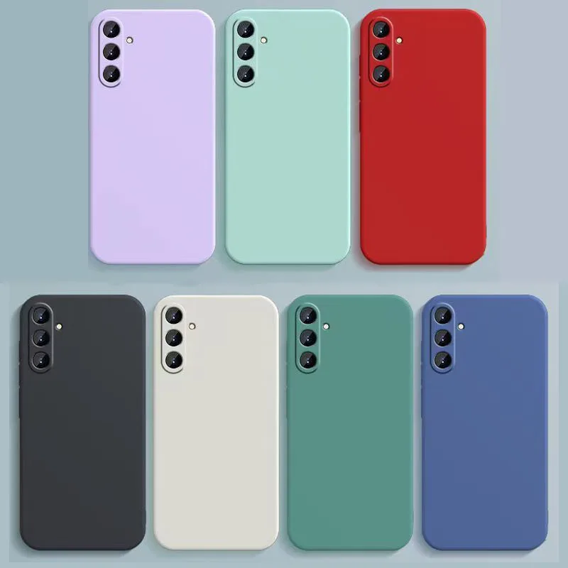 Platz Flüssigkeit Silikon Fall Für Samsung Galaxy A17 A27 A37 A57 A07 4G 5G Kamera Schutzhülle Zurück abdeckung Fundas