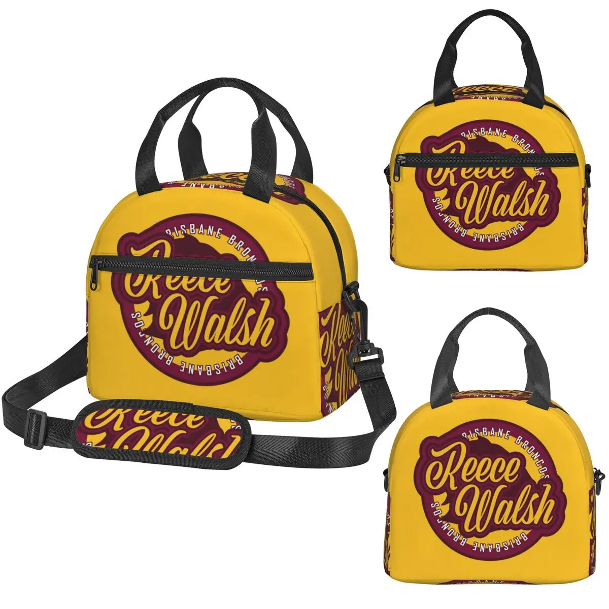 Reece Walsh Brisbane Broncos Bolsa térmica para el almuerzo para mujer, caja térmica para oficina, bolsa térmica portátil para el almuerzo