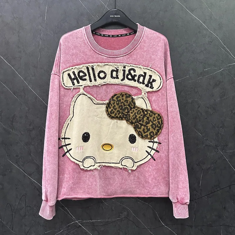 2025 Autumn New Sweet Age-Reducing Cartoon Round Neck Top Sweatshirts Women's Loose Casual Versatile Top Hoodies Clothes Ladies