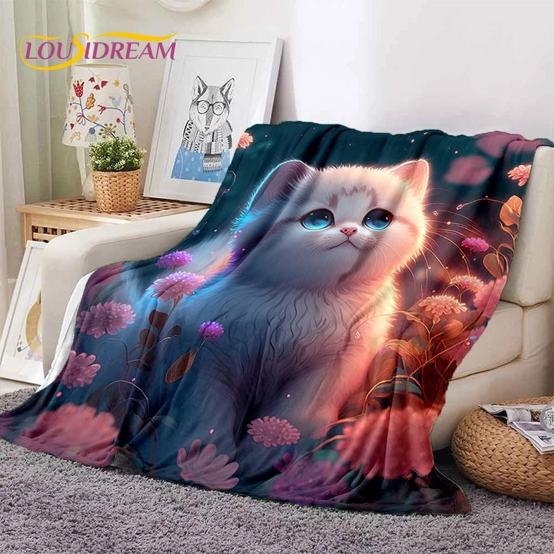 3D Persian Cat,Cute Calico Cat,Ragdoll Cartoon Soft Blankets,Keep Warm Throw Blanket for Picnic Beds Sofa Home Bedroom Gift kid