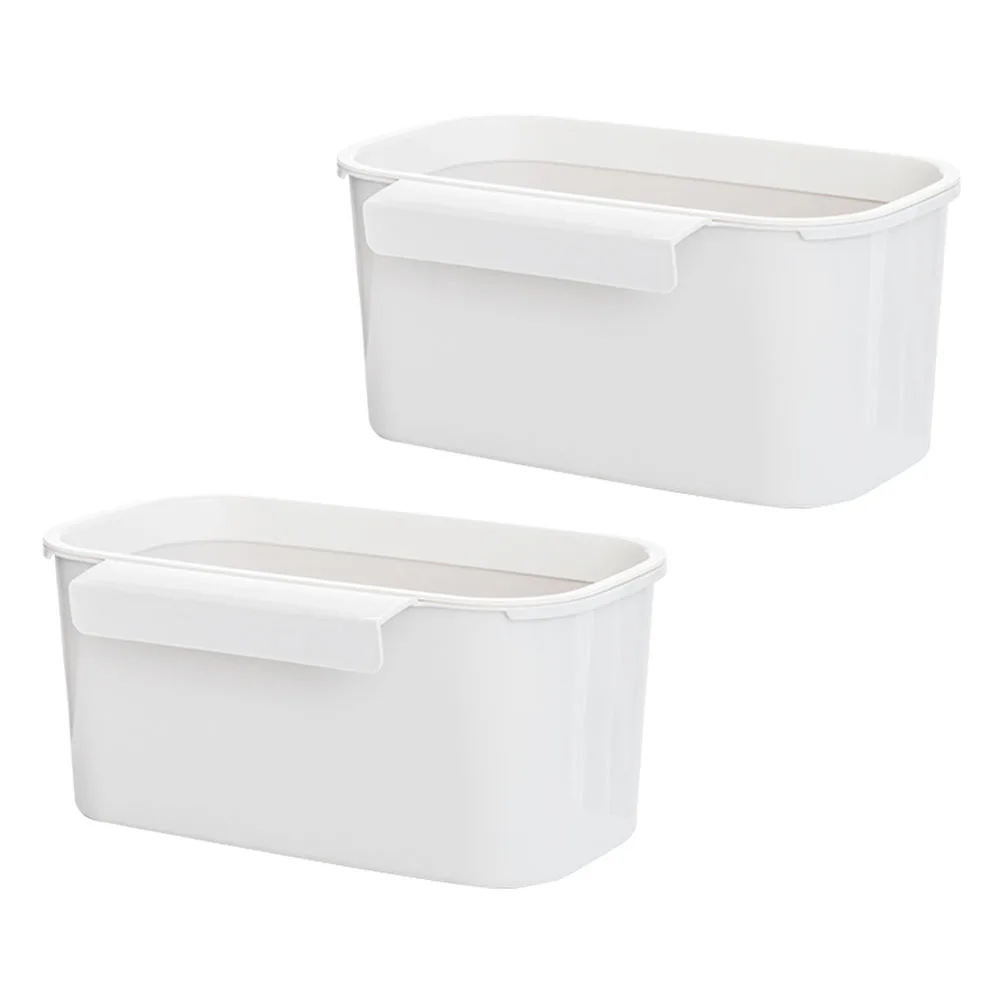 

2pcs Kitchen Cabinet Hanging Garbage Can Multi-Purpose Plastic Storage Box Wall-Mounted Space-Saving Organizer For Bedroom