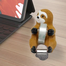 1 piece sloth-shaped desk organizer for cutting tape, fun office desk decoration transparent tape holder, resin craft
