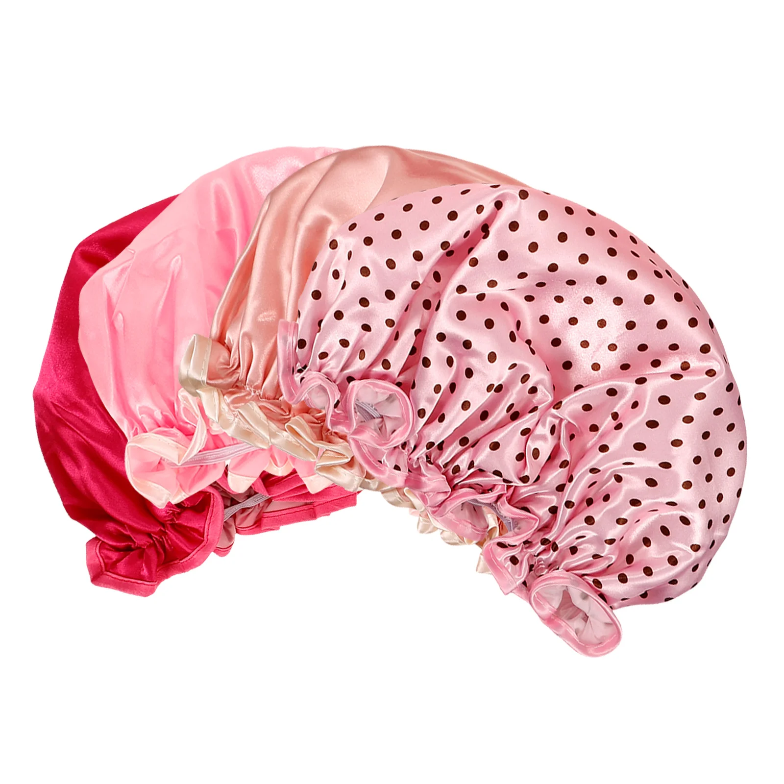

4Pcs Shower Cap Bathing Waterproof Elastic Thicken Hair Caps for Shower Cooking Reusable Lightweight Safe Travel