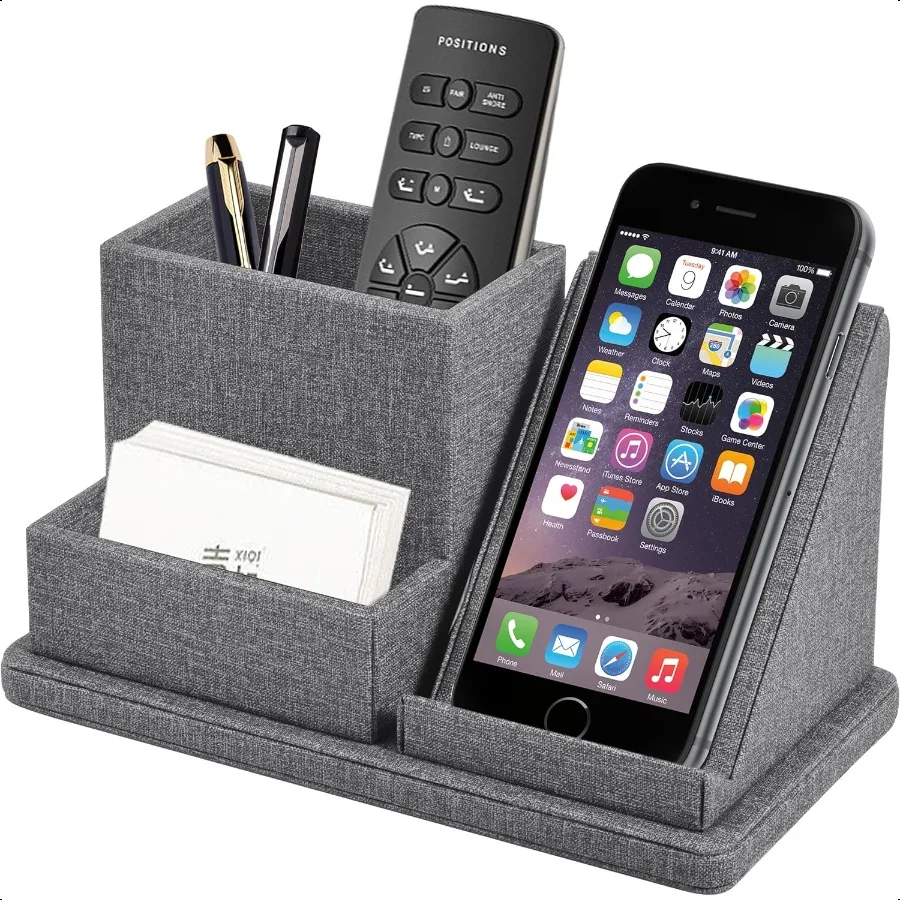 

MultiFunction Pen Pencil HolderLinen Leathe Excellent Cell Phone Touch Screen Solution HoldeBusin Card Holder Sticky Note TrayD
