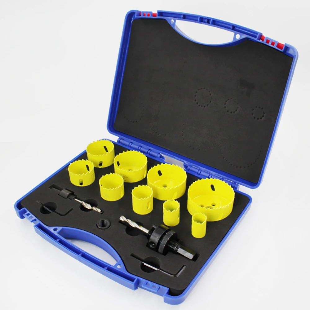 13x M42 High Speed Steel Hole Saws Drill Tool Kit 19-64mm Saw Cup Wood Cutter Drill Bit For Cutting Wood Aluminum Plate Plastic