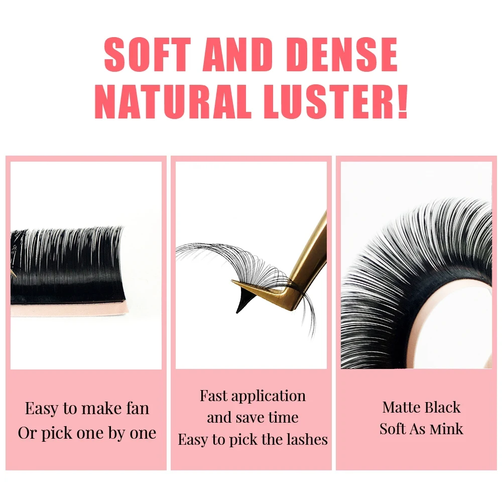 Goddess  Easy Fan Lashes  Faux Mink Eyelash Extension Fast Bloom Austomatic Flowering Self-Making Volume Soft Natural 5D 6D 10D