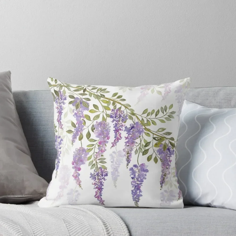 

Wisteria Blossoms Throw Pillow pillows decor home Cushions luxury decor pillow