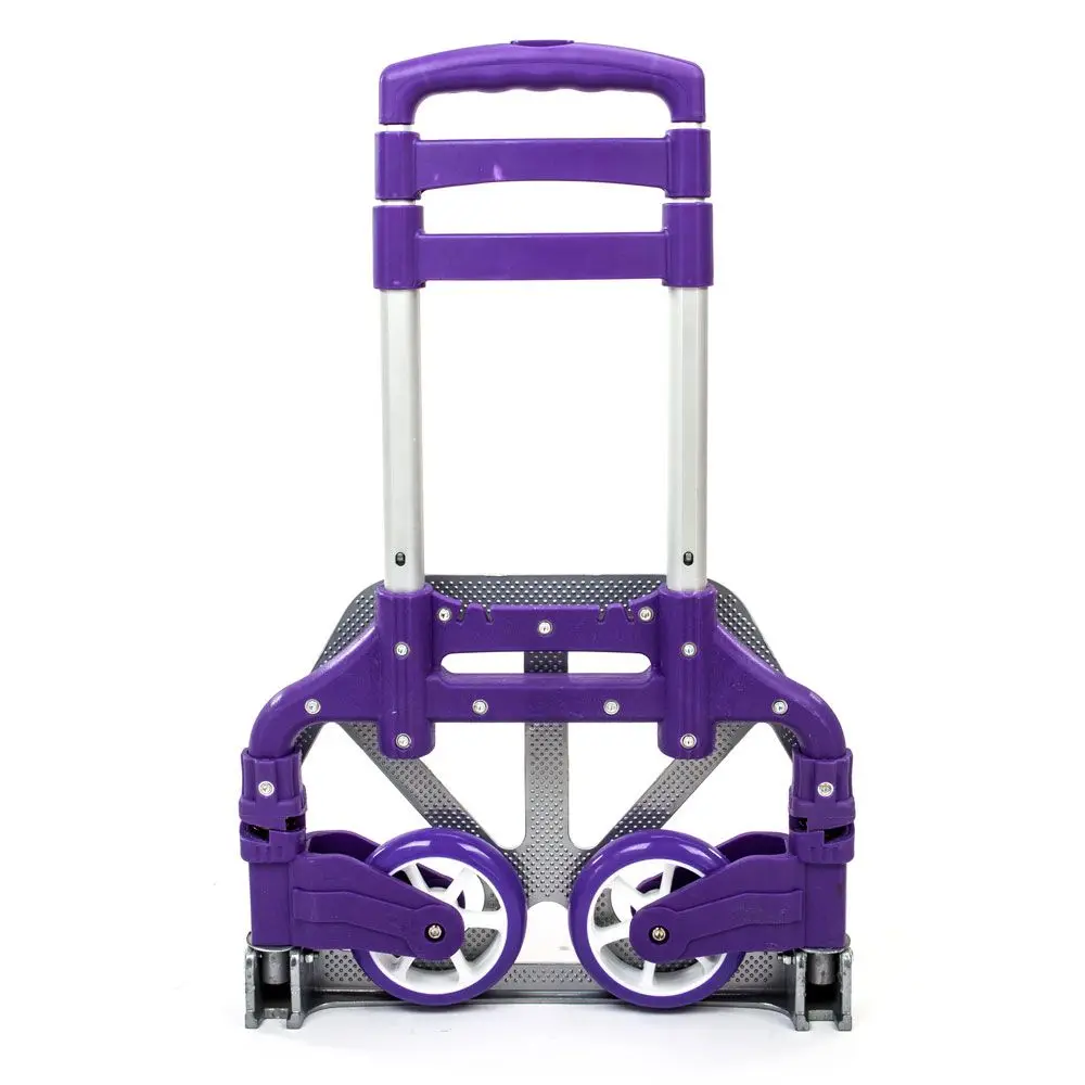 

Portable Aluminium Cart Folding Dolly Push Truck Hand Collapsible Trolley Luggage Purple