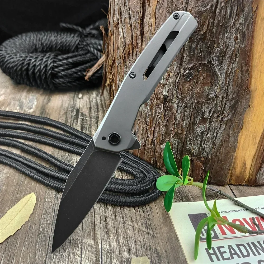 KS 1404 Assisted Flip Pocket Knife Black D2 Sharp Blade 420 Steel Non-slip Handle Fruit Knife Outdoor Hiking Jungle Utility Tool