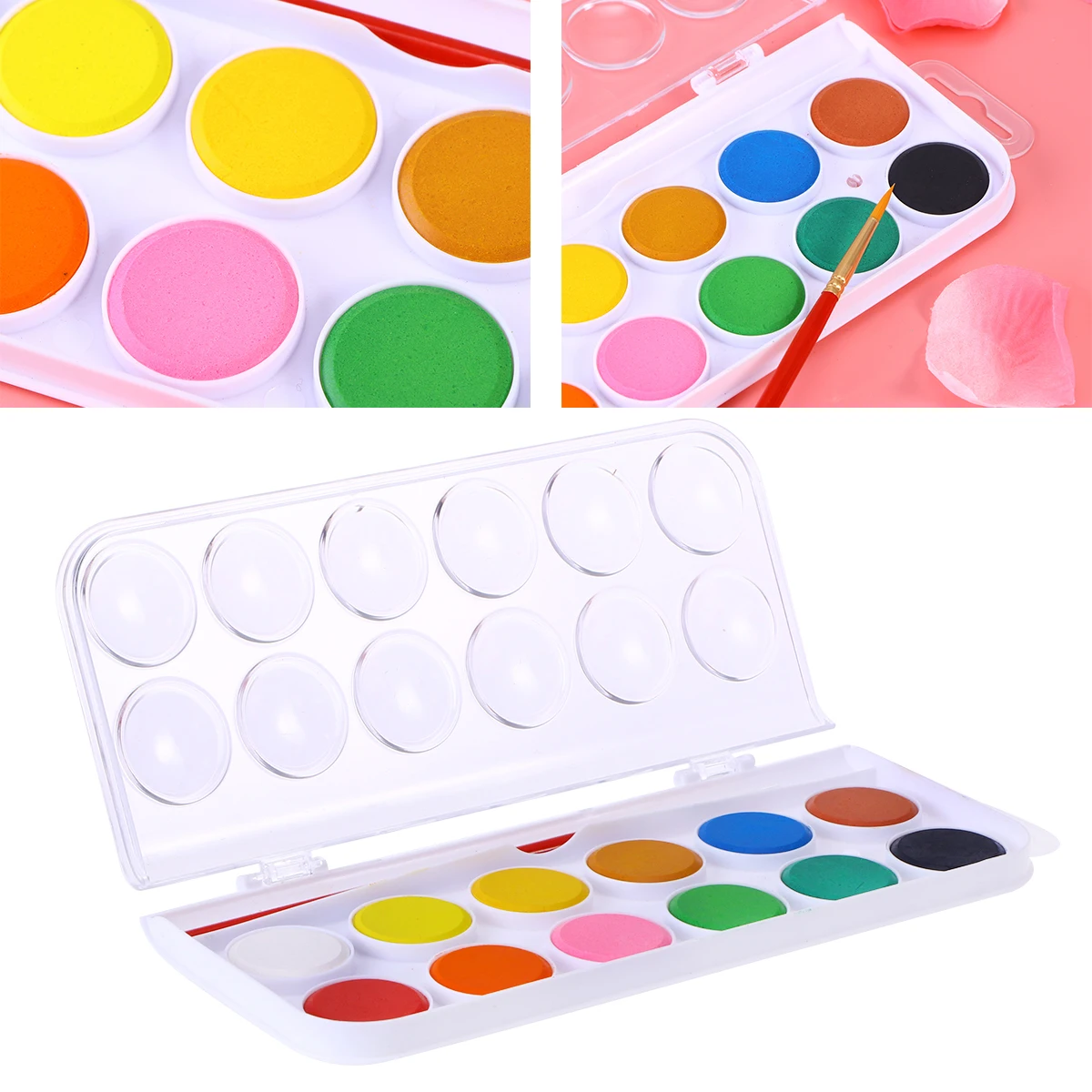 12 Watercolor Paints Set Vibrant Colors Student Beginner Arts Crafts Projects Safe Kids Art Supplies Watercolor Kit