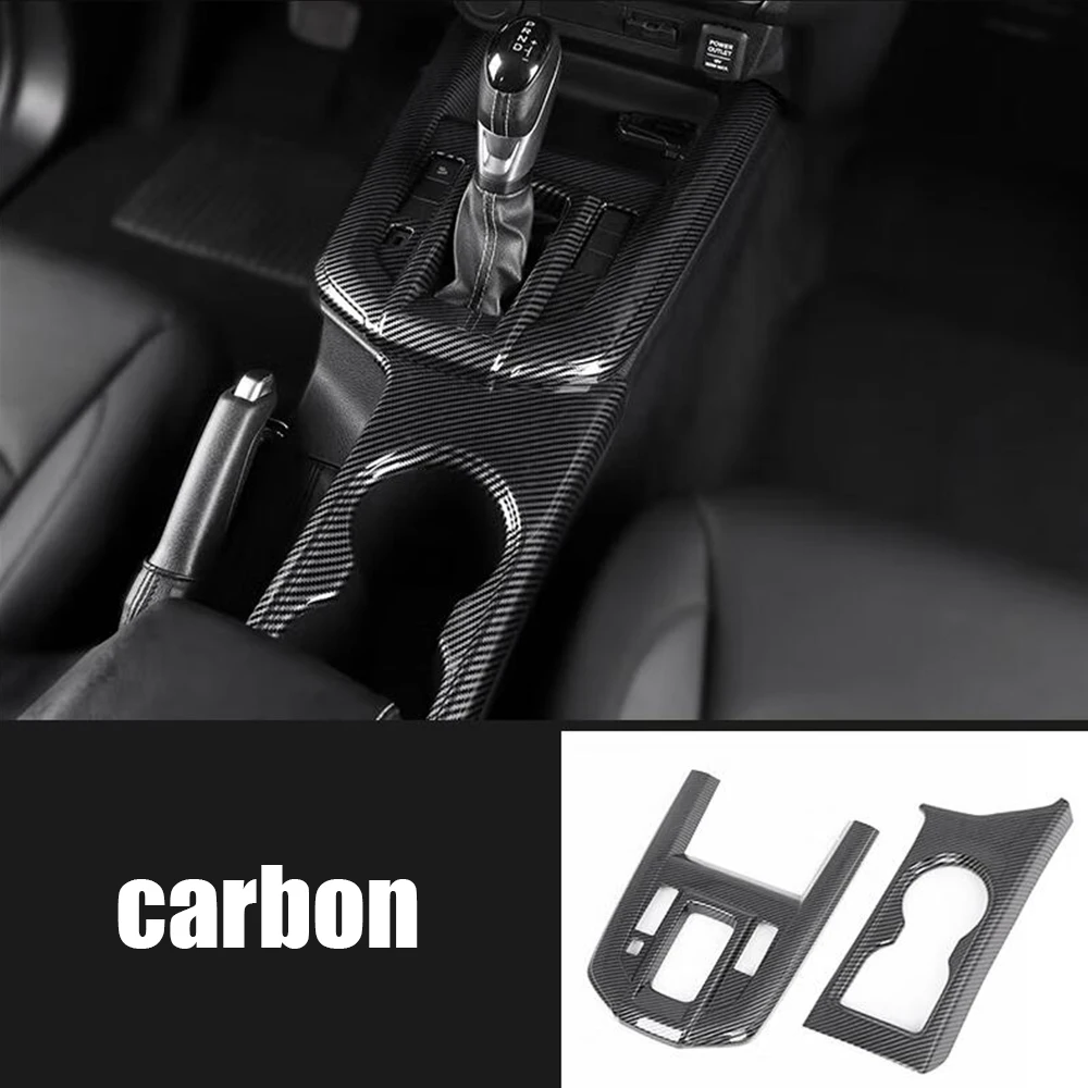 

For Isuzu D-MAX DMAX 2021 2022 2023 ABS Carbon Fiber LHD Car Gear Shift Panel Water Cup Holder Cover Trim Interior Accessories