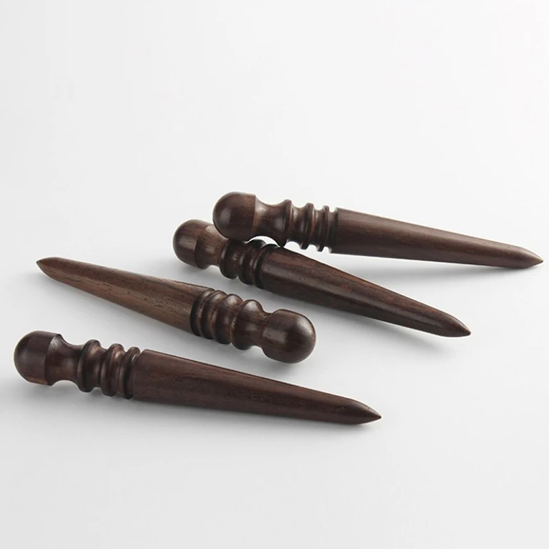1Pc Wooden Leather Edge Burnisher DIY Handmade Leathercarft Sandalwood Leather Polishing Tool Wood Polish Stick Home Accessory image 2
