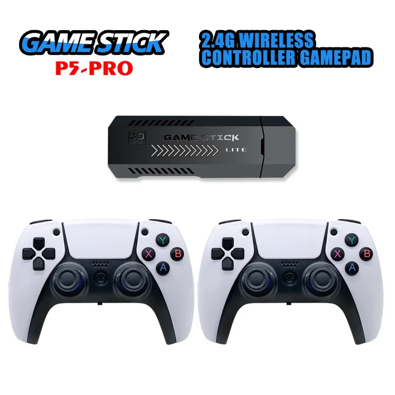 P5 PRO Video Game Console 64GB/128GB 40000 Free Games HD TV Game 3D Two Gamepads For PS1/PPSPP/MAME Arcade Gaming Stick