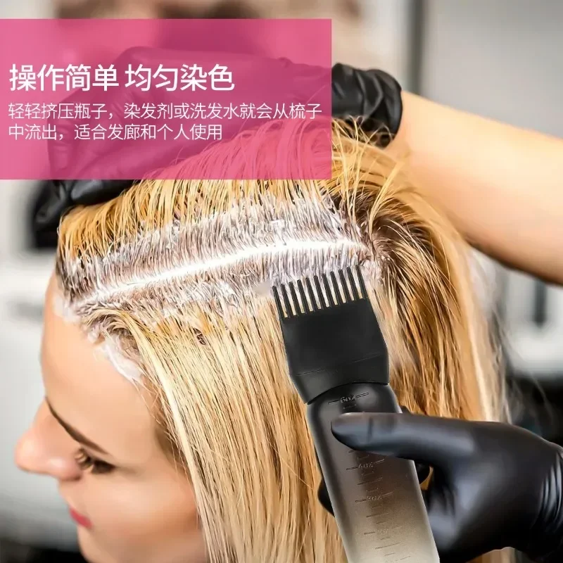 

Hair Oil Bottle Applicator Bottle Professional Hairdressing Dyeing Comb Bottles Barbershop Hairdresser Coloring Supplies