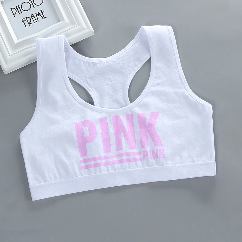 Free Size 8-18 Years Cotton Teen Girl Training Bra Puberty Adolescent Vest Wireless Kids Bra Children Tank Tops Dropshipping