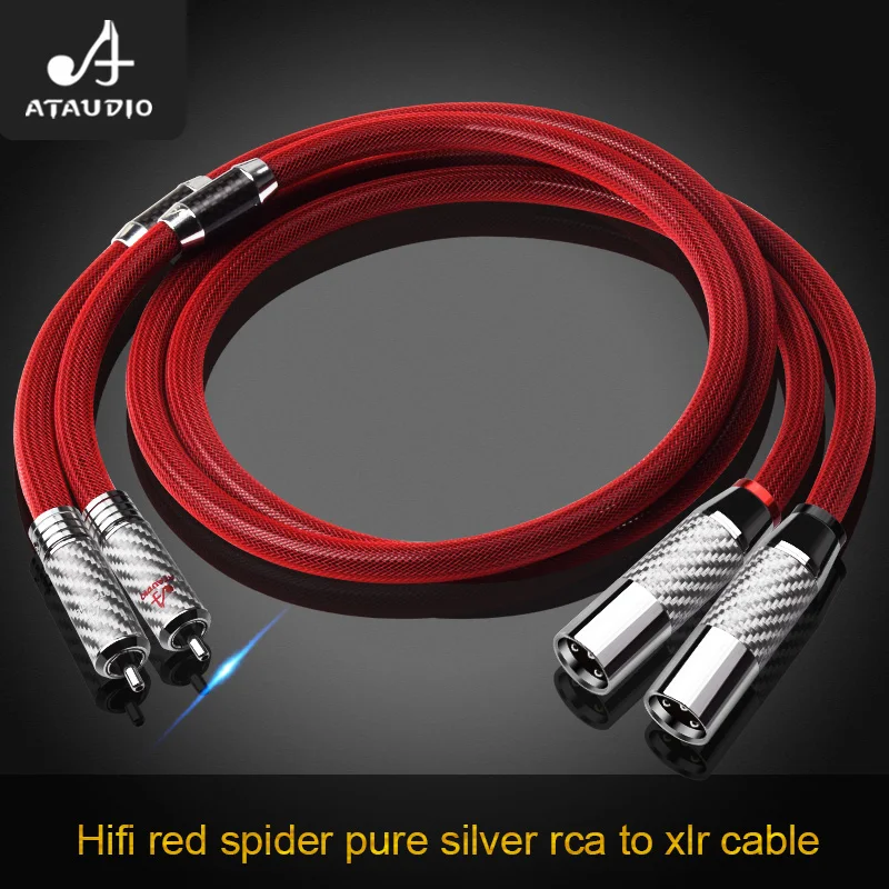 Hifi Dual XLR Male to Dual RCA Male Cable Pure silver 2 XLR to 2 RCA Audio Wire for DVD Amplifier