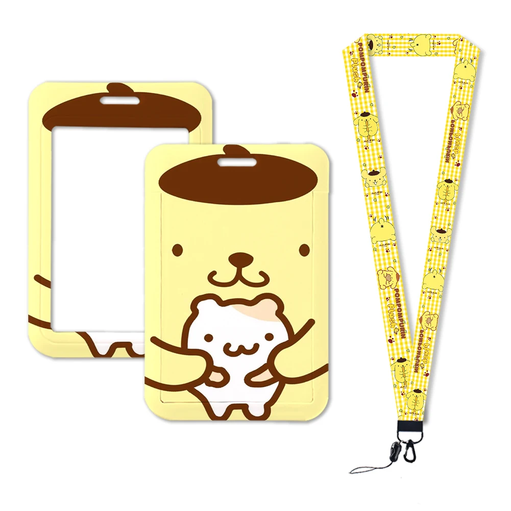 Juste de protection pour porte-cartes Anime Hello Kitty, porte-cartes, contrôle d'accès, bus, métro, étudiants, dessin animé, W Pompom Purin, enfants