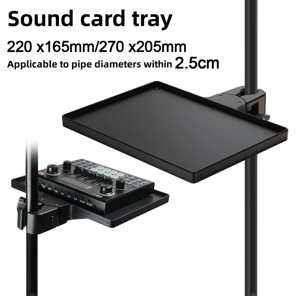 Plastic Sound Card Tray Threaded Clamp On Microphone Stand For Live Tripod Bracket Accessories Mobile Phone Holder