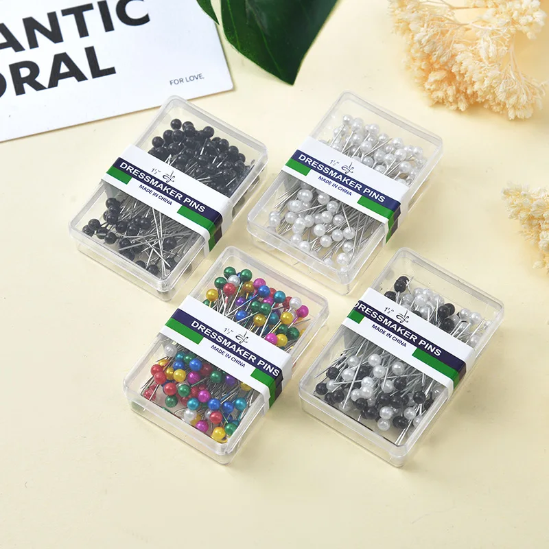 100 Stück Nähnadeln für Stoff mit Box Gerade Nadeln Positionierungsnadeln Haushalt Handwerk Nähwerkzeuge Schmuck DIY Dekoration