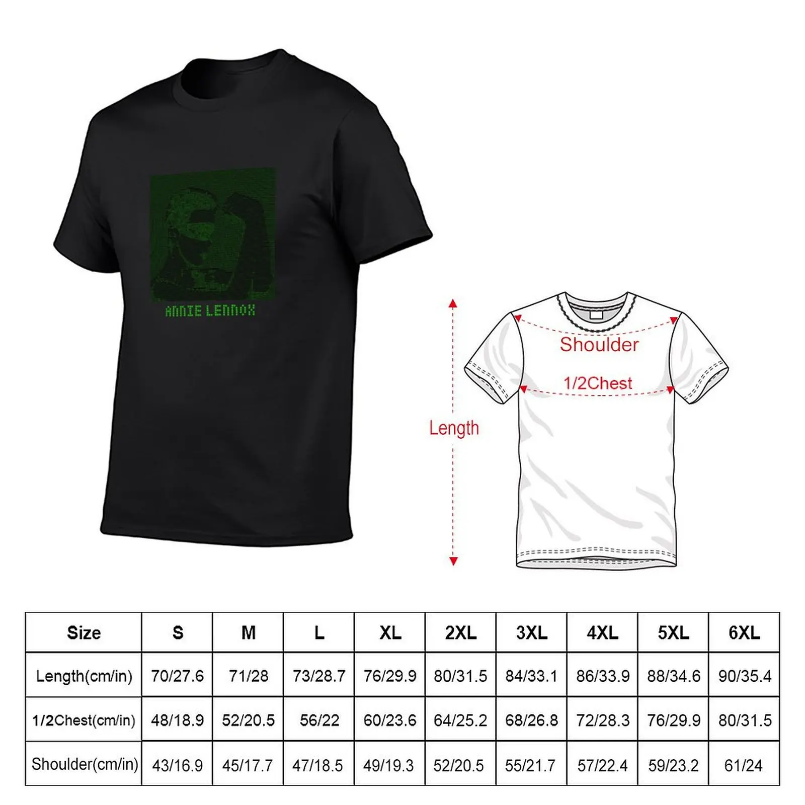 Eurythmics Annie Lennox ASCII Art Square T-Shirt Blouse blacks oversized plus size tops Men's t-shirt