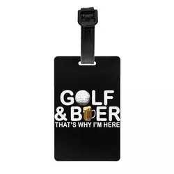 Divertente etichetta per bagagli con citazione di Golf e birra per valigie Privacy Cover nome ID Card