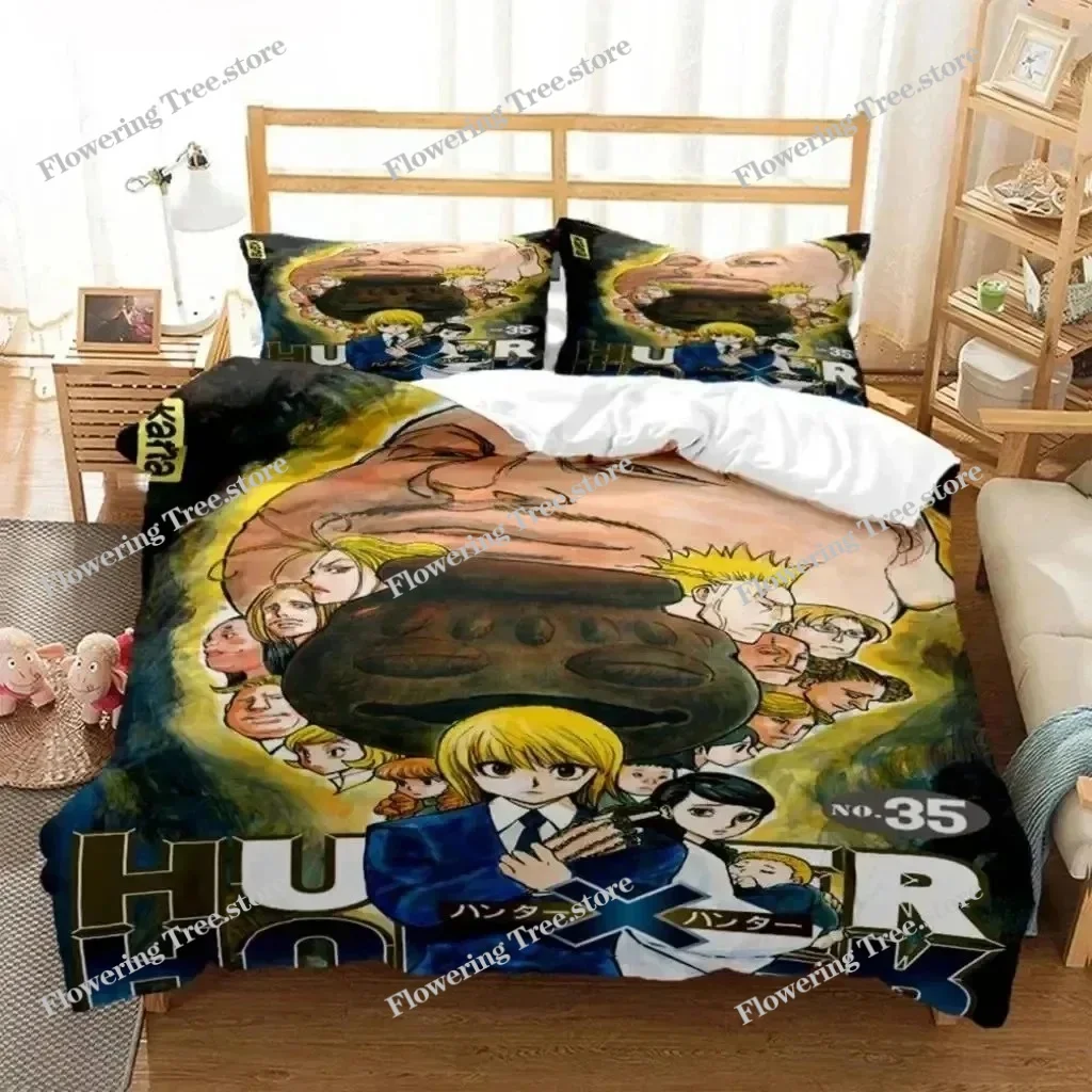 

3D Print Anime HUNTER HUNTER Bedding Set Boys Girls Twin Queen Size Duvet Cover Pillowcase Bed Kids Adult Fashion Home Textiles