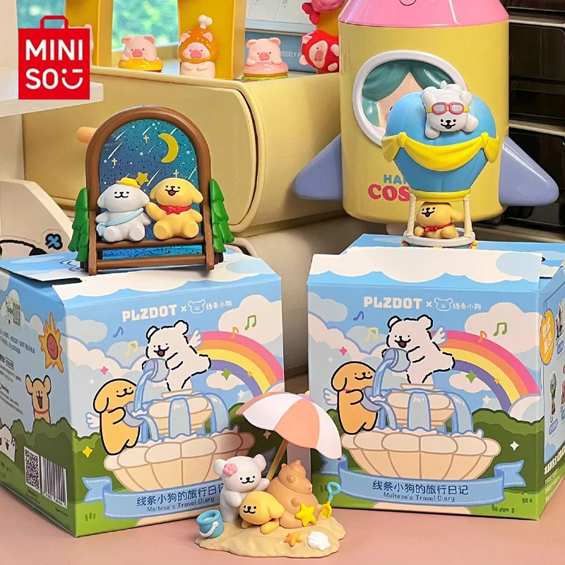 

MINISO Line Dog 2nd Generation Travel Diary Blind Box Romantic Trendy Play Garage Kit Desktop Ornament Children's Day Toy Gift