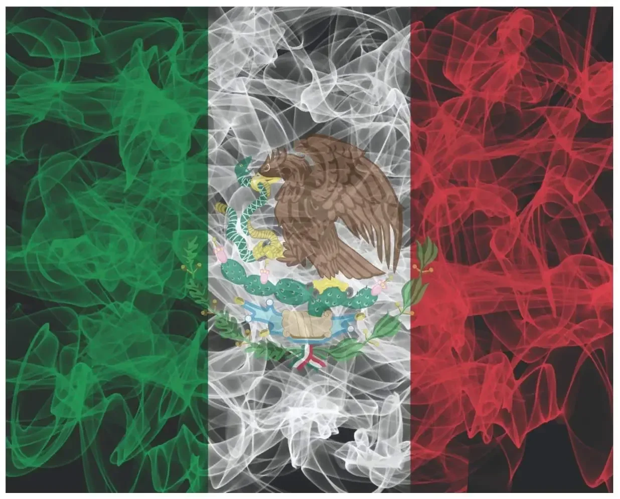Mexican Flag Sticker Decal Mexico Smoke Flag Bandera DE Mexico